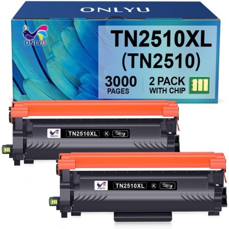 ONLYU Toner TN2510 TN2510XL TN 2510XL TN-2510 XL Compatible avec Brother HL-L2400DWE HL-L2400DW HL-L2445DW DCP-L2627DWE MFC-L280