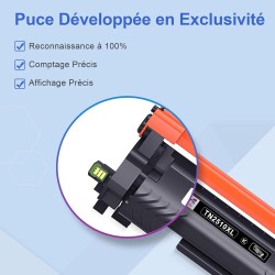 ONLYU Toner TN2510 TN2510XL TN 2510XL TN-2510 XL Compatible avec Brother HL-L2400DWE HL-L2400DW HL-L2445DW DCP-L2627DWE MFC-L280