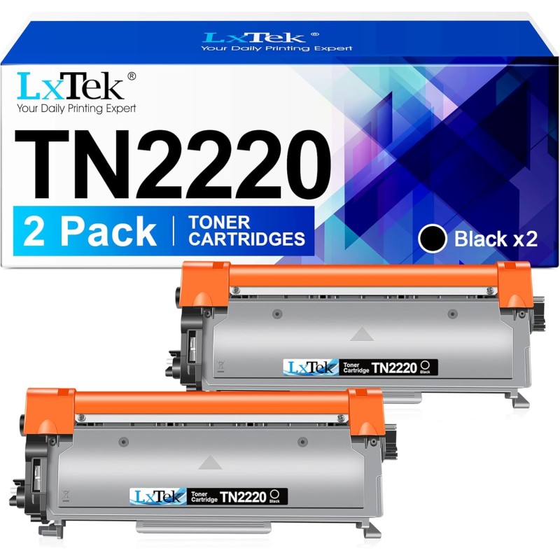 LxTek Compatible Cartouche de Toner Remplacement pour Brother TN2220 TN2010 pour MFC-7360N DCP-7055 HL-2130 MFC-7460DN HL-2240 H