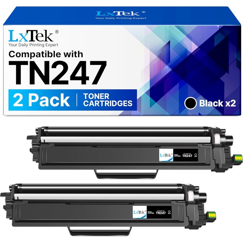 LxTek TN247 Compatible Toner Remplacement pour Brother TN 247 TN 243 TN-243BK pour Brother DCP-L3550CDW DCP-L3510CDW MFC-L3750CD
