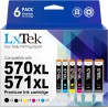 LxTek PGI-570XL CLI-571XL Cartouches d'encre Compatible pour Canon 570 571XL PGI-570 CLI-571 XL pour Pixma MG5750 TS5050 MG5753 