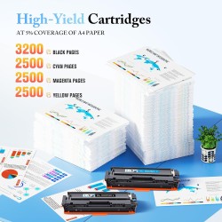 LxTek 203X Cartouche de Toner Compatible pour HP 203X 203A CF540X CF540A pour Color Laserjet Pro MFP M281fdw M254dw MFP M281fdn 