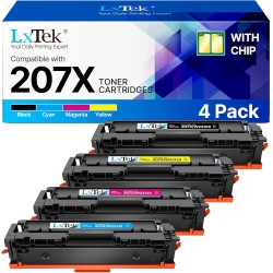 LxTek 207X 207A avec Puce Cartouche de Toner Compatible HP 207X 207A pour HP Color LaserJet Pro MFP M283fdw M255dw M255nw M283fd