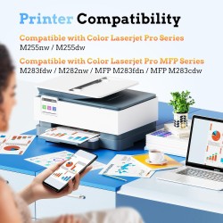 LxTek 207X 207A avec Puce Cartouche de Toner Compatible HP 207X 207A pour HP Color LaserJet Pro MFP M283fdw M255dw M255nw M283fd