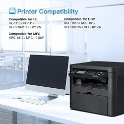 LxTek TN1050 Toner Compatible pour Brother TN-1050 TN1050 pour HL-1110 DCP-1510 DCP-1610W MFC-1910W HL-1112 HL-1210W HL-1212W DC