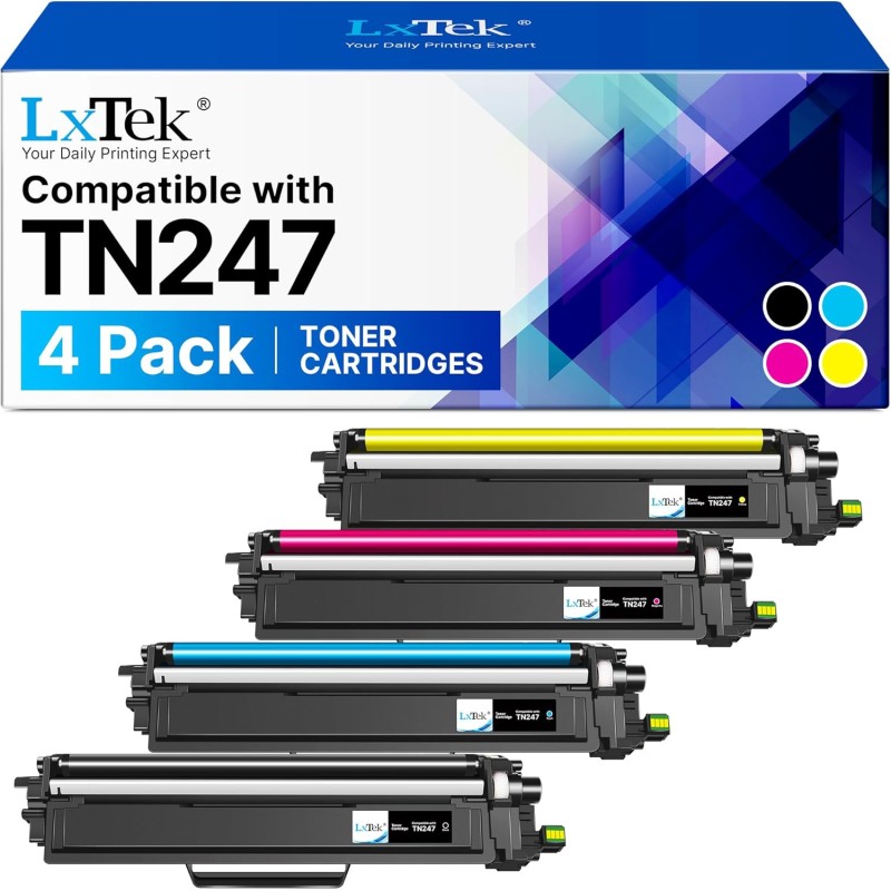 LxTek TN247 Compatible Toner Remplacement pour Brother TN 247 TN 243 TN-243CMYK pour Brother DCP-L3550CDW DCP-L3510CDW MFC-L3750