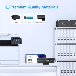 LxTek 106A Compatible Cartouche de Toner Remplacement pour HP 106A W1106A pour Laser 107a 107r 107w MFP 135a 135r 135w 135wg 137