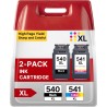 Cartouche Canon 540 et 541 Remplacement pour Canon 540 541 XL PG-540XL CL-541XL Encre Compatibles pour PIXMA MX475 MG3650s MG360