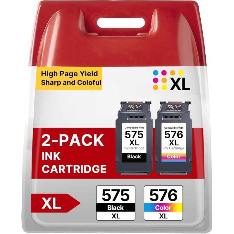 PG-575XL CL-576XL Multipack Cartouche Remplacement pour Canon 575 XL 576 XL pour Cartouche 575 et 576 pour Canon TS3550i, TR4750