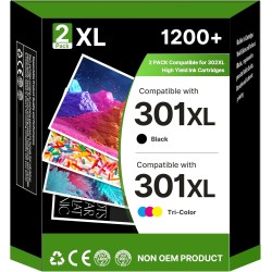 301 XL Cartouches d'encre Remplacement Cartouche pour HP 301 Noir et Couleur Encre pour HP 301XL pour Envy 5530 4500 4507 4520 4