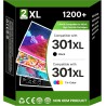 301 XL Cartouches d'encre Remplacement Cartouche pour HP 301 Noir et Couleur Encre pour HP 301XL pour Envy 5530 4500 4507 4520 4