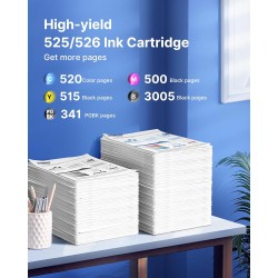 Cartouches d'encre Compatibles pour Canon 525 526 PGI-525 CLI-526 pour Canon Pixma MG5150 MG5250 MG5350 MG5200 MG5300 MG6150 IX6