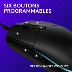 Logitech G203 LIGHTSYNC USB Souris Gaming avec Éclairage RVB Personnalisable, 6 Boutons Programmables, Capteur Niveau Gaming, 8 