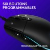 Logitech G203 LIGHTSYNC USB Souris Gaming avec Éclairage RVB Personnalisable, 6 Boutons Programmables, Capteur Niveau Gaming, 8 