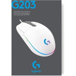 Logitech G203 Souris Filaire Gaming 2nd Gen : 8000 DPI, Effets Lumineux Multicolores LIGHTSYNC RGB, 6 Boutons Programmables, Mém