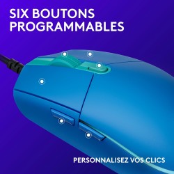 Logitech G203 LIGHTSYNC USB Souris Gaming avec Éclairage RVB Personnalisable, 6 Boutons Programmables, Capteur Niveau Gaming, 8 