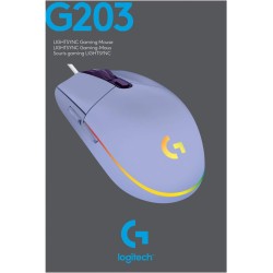 Logitech G203 LIGHTSYNC USB Souris Gaming avec Éclairage RVB Personnalisable, 6 Boutons Programmables, Capteur Niveau Gaming, 8 