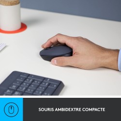 Logitech MK235 Combo Clavier Souris sans fil pour Windows, 2,4 GHz Récepteur USB, 15 Touches de Fonctions, Batterie Longue Durée
