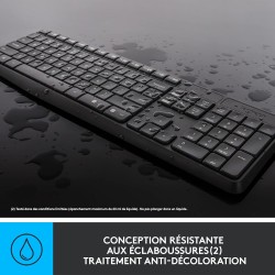 Logitech MK235 Combo Clavier Souris sans fil pour Windows, 2,4 GHz Récepteur USB, 15 Touches de Fonctions, Batterie Longue Durée