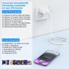 Lot de 2 câbles de charge USB vers Lightning pour iPhone 1 m + 2 m - Certifié MFi - Pour iPhone 14/13/12/11/Pro/ProMax/Mini/XS/X