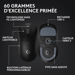 Logitech g pro x superlight 2 wireless gaming mouse, 60 g pro-grade mouse with 5 programmable buttons, 44k dpi sensor, 8 khz rep
