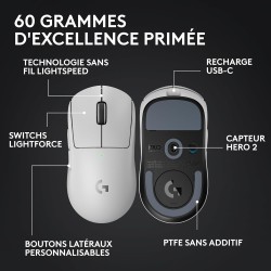 Logitech g pro x superlight 2 wireless gaming mouse, 60 g pro-grade mouse with 5 programmable buttons, 44k dpi sensor, 8 khz rep