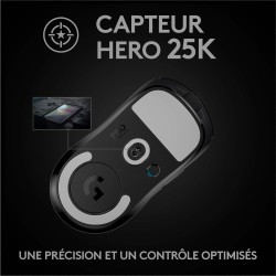 Logitech G PRO X SUPERLIGHT Souris Gaming sans Fil, Capteur Gaming HERO 25K, 25 600 PPP, Ultra-Léger avec 63g, 5 Boutons Program