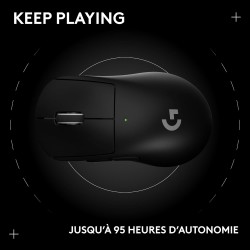 Logitech G PRO X SUPERLIGHT 2 DEX, souris de gaming sans fil, 60g souris Pro-Grade pour droitier, 5 boutons programmables, recha