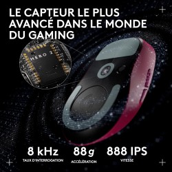 Logitech G PRO X SUPERLIGHT 2 DEX, souris de gaming sans fil, 60g souris Pro-Grade pour droitier, 5 boutons programmables, recha