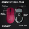 Logitech G PRO X SUPERLIGHT 2 DEX, souris de gaming sans fil, 60g souris Pro-Grade pour droitier, 5 boutons programmables, recha