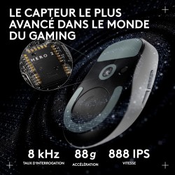 Logitech G PRO X SUPERLIGHT 2 DEX, souris de gaming sans fil, 60g souris Pro-Grade pour droitier, 5 boutons programmables, recha