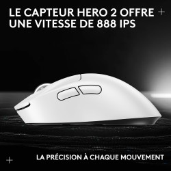 Logitech G PRO X SUPERLIGHT 2 DEX, souris de gaming sans fil, 60g souris Pro-Grade pour droitier, 5 boutons programmables, recha