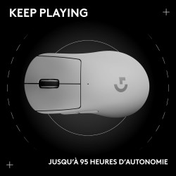 Logitech G PRO X SUPERLIGHT 2 DEX, souris de gaming sans fil, 60g souris Pro-Grade pour droitier, 5 boutons programmables, recha
