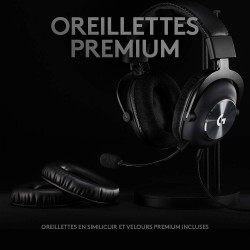 Logitech g pro x casque filaire gamer over-ear avec micro bleu vo!ce, dts headphone:x 2.0, transducteurs pro-g 50mm, son surroun