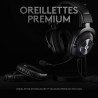 Logitech g pro x casque filaire gamer over-ear avec micro bleu vo!ce, dts headphone:x 2.0, transducteurs pro-g 50mm, son surroun