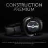 Logitech g pro x casque filaire gamer over-ear avec micro bleu vo!ce, dts headphone:x 2.0, transducteurs pro-g 50mm, son surroun