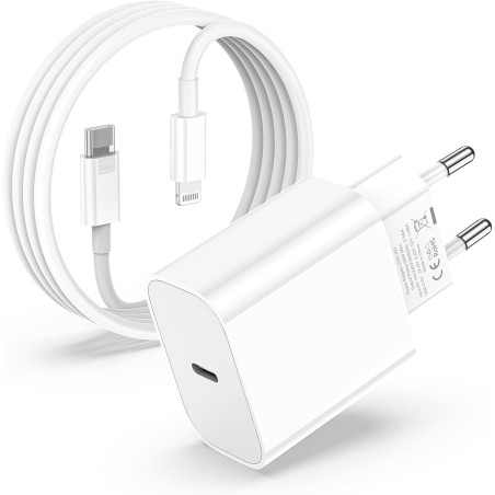 Chargeur iPhone,Chargeur Rapide avec 2M Câble USB C,Type C Adaptateur Secteur pour Original Apple iPhone 14/13/12/11/Plus/Pro/Pr