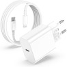 Chargeur iPhone,Chargeur Rapide avec 2M Câble USB C,Type C Adaptateur Secteur pour Original Apple iPhone 14/13/12/11/Plus/Pro/Pr
