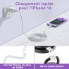 Chargeur iPhone,Chargeur Rapide avec 2M Câble USB C,Type C Adaptateur Secteur pour Original Apple iPhone 14/13/12/11/Plus/Pro/Pr