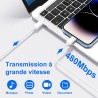 ZMHPJQ 1M Câble USB C Lightnning[Certificat MFi] Rapide Type C Câble Charge Chargeur Type C Câble Chargeur pour iPhone 14 13 12 