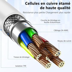 ZMHPJQ 1M Câble USB C Lightnning[Certificat MFi] Rapide Type C Câble Charge Chargeur Type C Câble Chargeur pour iPhone 14 13 12 