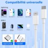 ZMHPJQ 1M Câble USB C Lightnning[Certificat MFi] Rapide Type C Câble Charge Chargeur Type C Câble Chargeur pour iPhone 14 13 12 