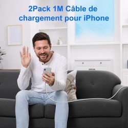 ZMHPJQ 1M Câble USB C Lightnning[Certificat MFi] Rapide Type C Câble Charge Chargeur Type C Câble Chargeur pour iPhone 14 13 12 
