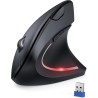 TECKNET Souris Ergonomique sans Fil 2.4G, Silencieuse Verticale Souris avec 4800 DPI Réglable, 6 Boutons, LED, Prévention Syndro