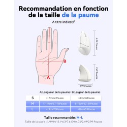 TECKNET Souris Verticale, 4800 DPI Souris sans Fil Ergonomique, Protège Le Bras, Souris sans Fil 6 Boutons pour PC, Ordinateur P
