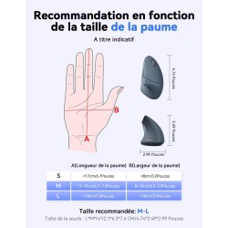 TECKNET Souris Verticale, 4800 DPI Souris sans Fil Ergonomique, Protège Le Bras, Souris sans Fil 6 Boutons pour PC, Ordinateur P