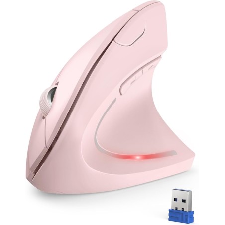 TECKNET Souris Verticale, 4800 DPI Souris sans Fil Ergonomique, Protège Le Bras, Souris sans Fil 6 Boutons pour PC, Ordinateur P