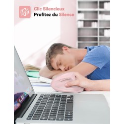 TECKNET Souris Verticale, 4800 DPI Souris sans Fil Ergonomique, Protège Le Bras, Souris sans Fil 6 Boutons pour PC, Ordinateur P
