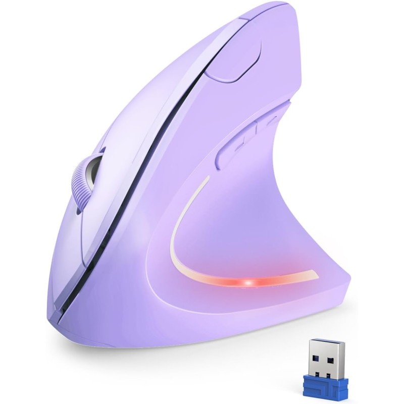 TECKNET Souris Verticale, 4800 DPI Souris sans Fil Ergonomique, Protège Le Bras, Souris sans Fil 6 Boutons pour PC, Ordinateur P