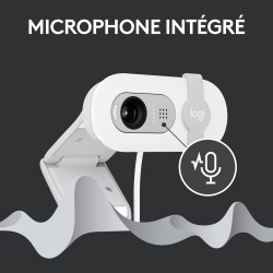 Logitech Brio 100 Webcam Full HD pour réunions/Streaming, équilibre Auto de l'éclairage, Micro intégré, volet de confidentialité
